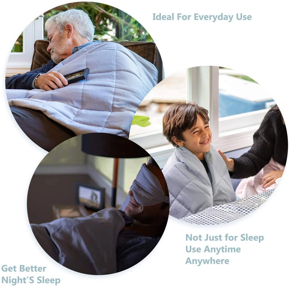 Soft Warm Fabric Weighted Blanket 48 x 72 inches 12lbs Reduce Stress Anxiety - Image 4 of 4