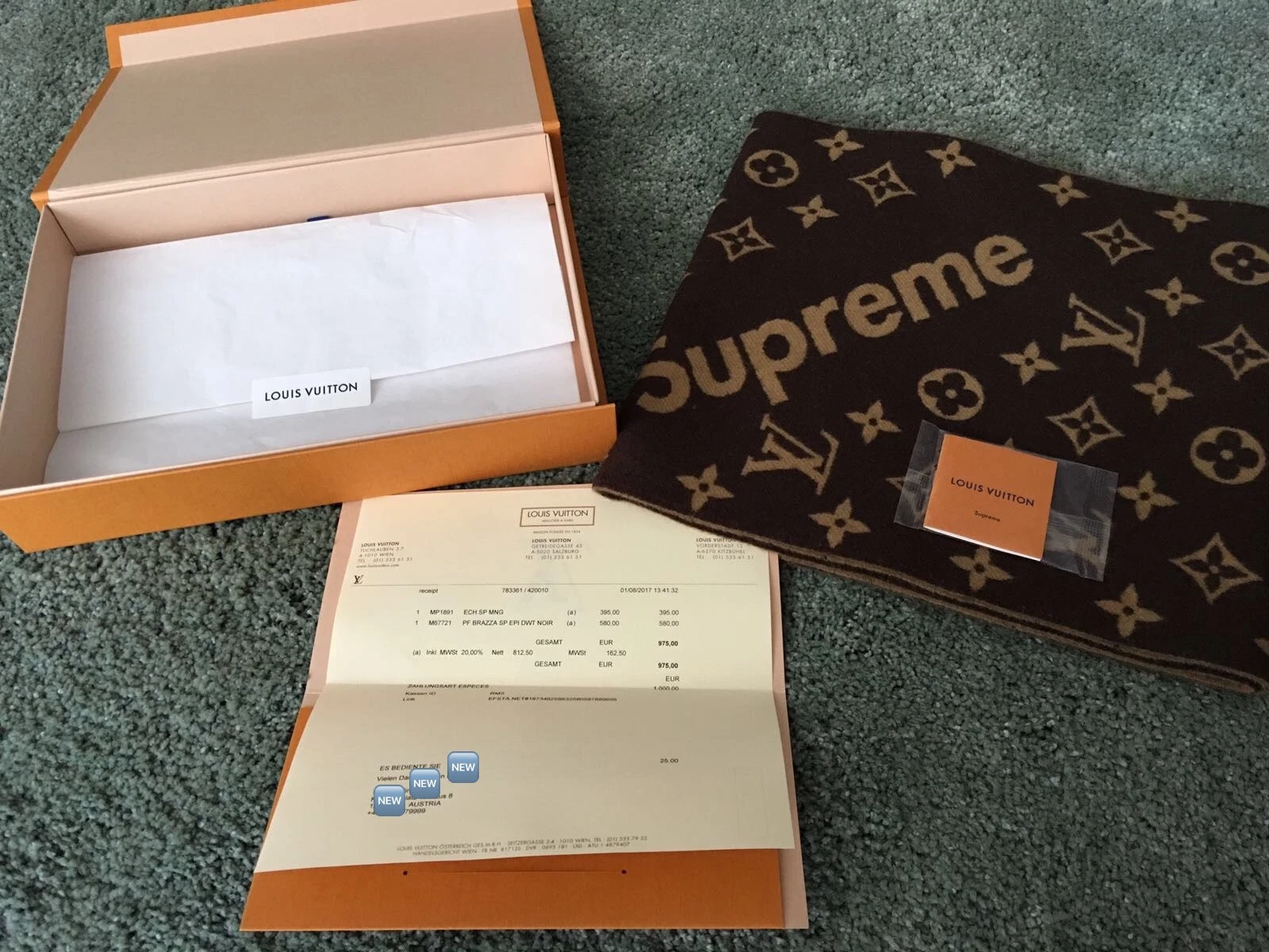 Supreme x LV Monogram Scarf, New