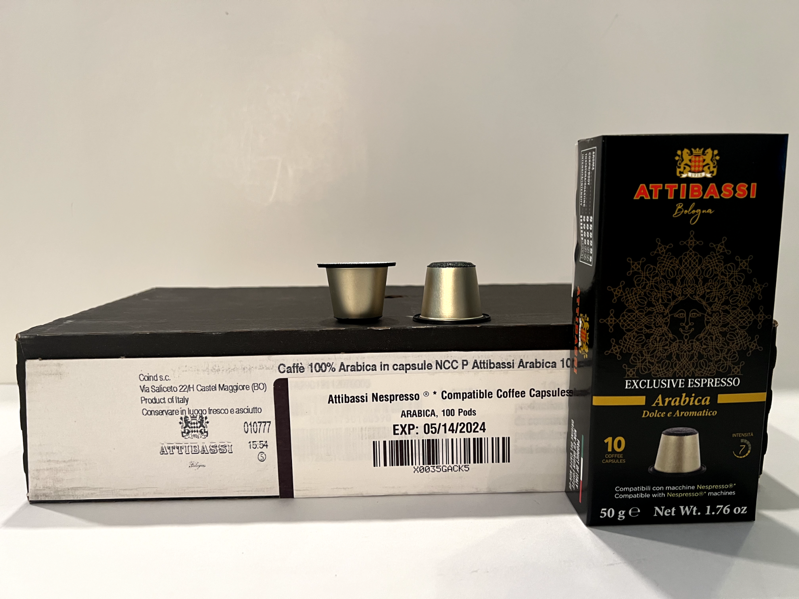 ATTIBASSI Espresso ARABICA Nespresso Compatible 100 Caps BBD 5/24
