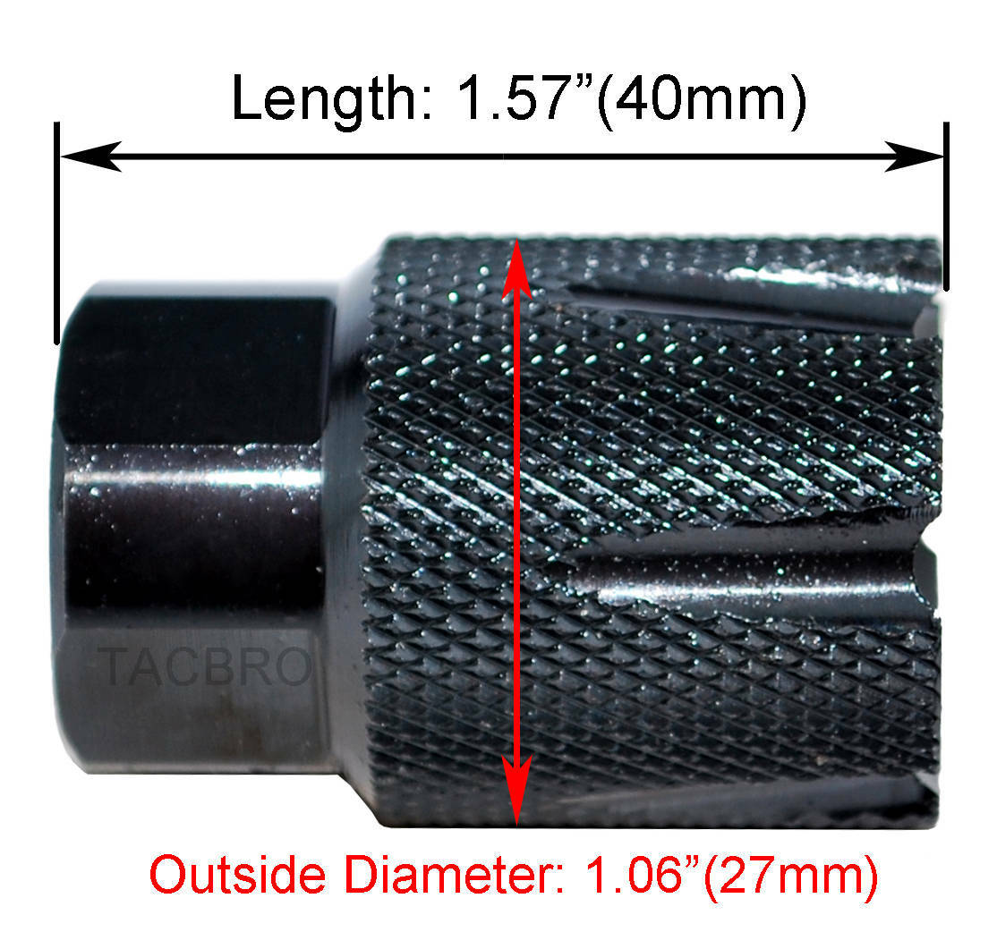 All Steel Low Concussion 1/2x36 Thread Pitch Muzzle Brake for 9MM