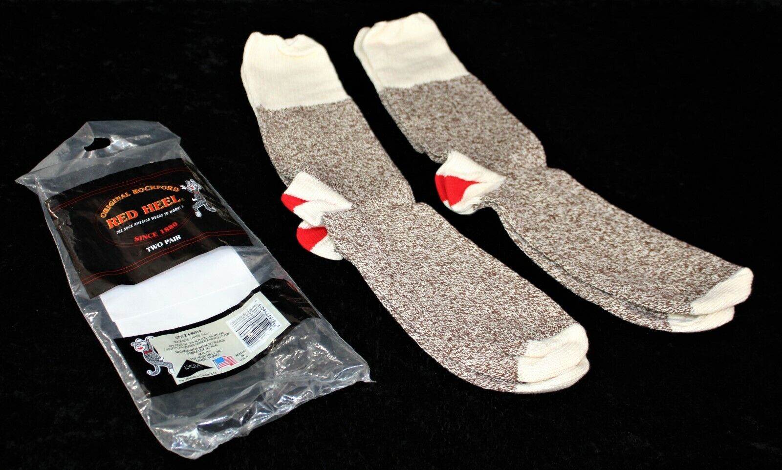RED HEEL Socks w Elephant Sock Monkey 