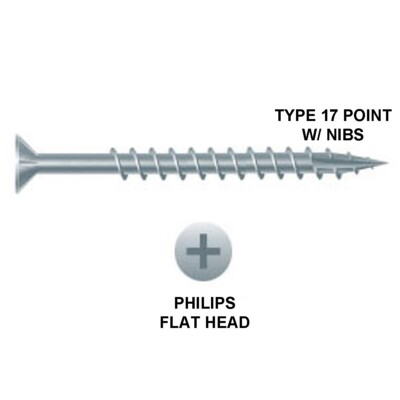 FASTENPOWER 2LB/PK #8 x 2-1/2'' Wood Screws MDF Screws Flat Head Type 17-Point