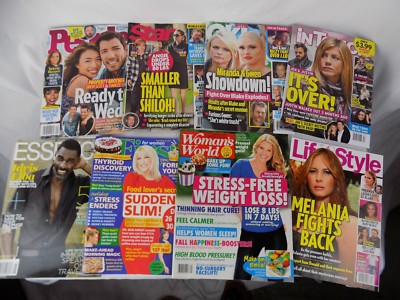 Lot of 8 Magazines In Touch People Essence Life Star OK Woman World First 2017