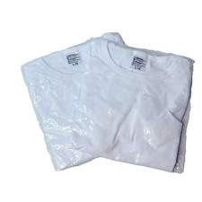 Girl s White Stretchy Athletic Crewneck T-Shirt Set of 2 Size Youth L-10 New