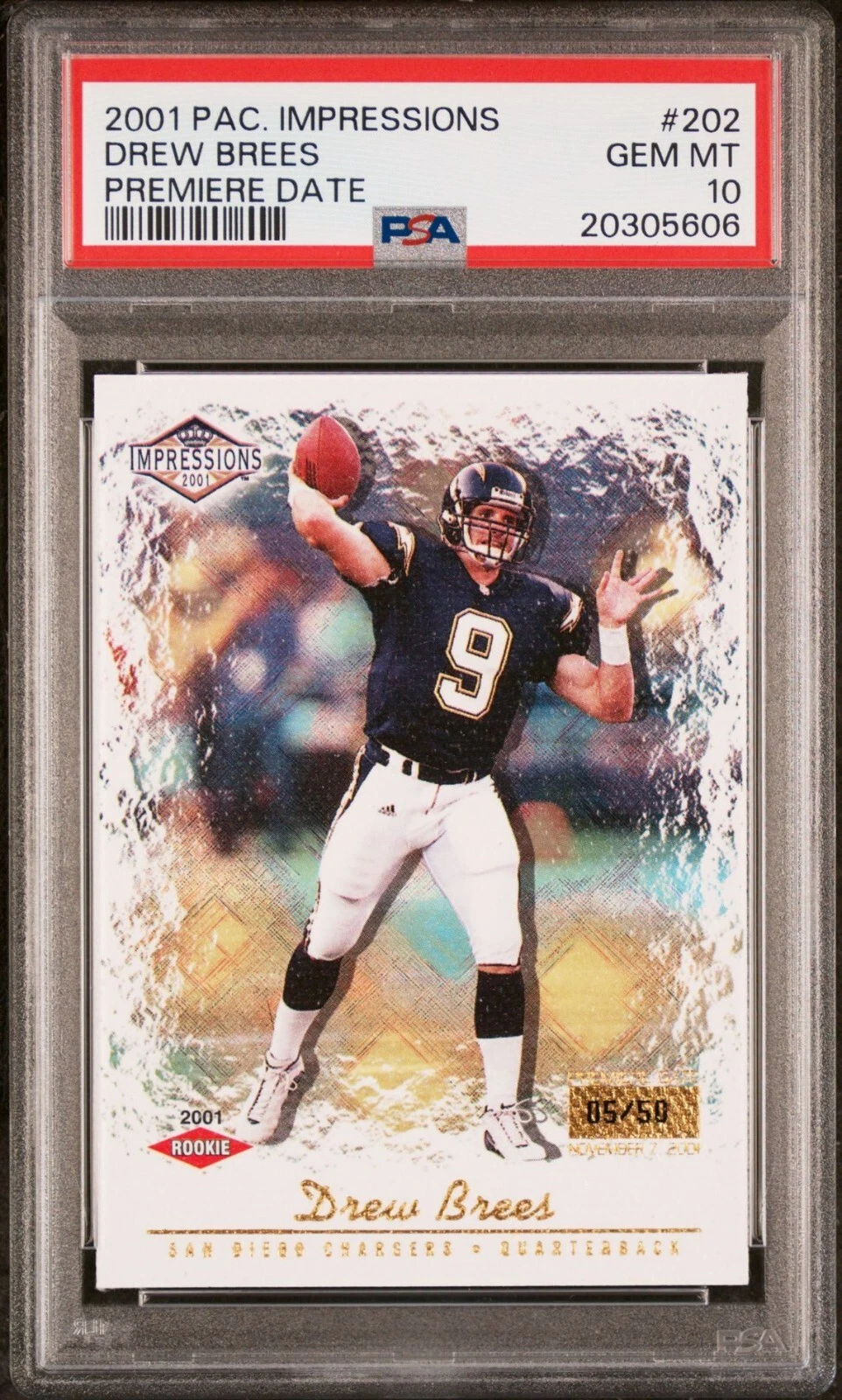 Drew Brees Pacific Impressions #202 Premiere Date