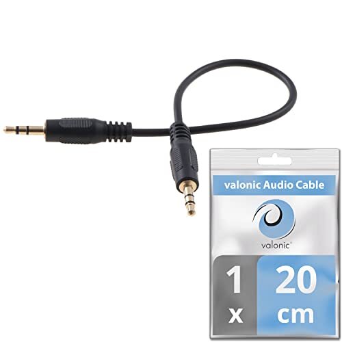 valonic cavo AUX corto - 20 cm - 3,5 mm - cavo jack audio- maschio (r3F)