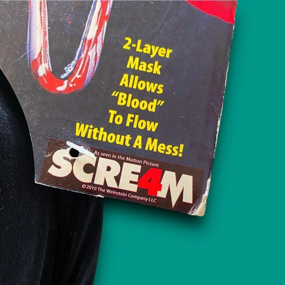 Scream 4 Movie Ghostface Bleeding Halloween Mask 2010 Fun World Ghost Face - Image 4 of 4