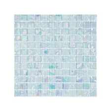 Gray Iridescent Glass Tile - 1" x 1" | Perfect for Pool,Bathroom,Laundry Room