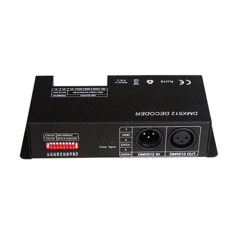 3 Channel RGB DMX Decoder with RJ45 and XLR plug &DMX512 Dimmer Driver DC12-24V - Image 4 of 4