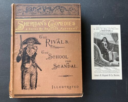 1885 Sheridan’s Comedies The Rivals & School for Scandal Illus HC w Marmion Ad - Afbeelding 1 van 12
