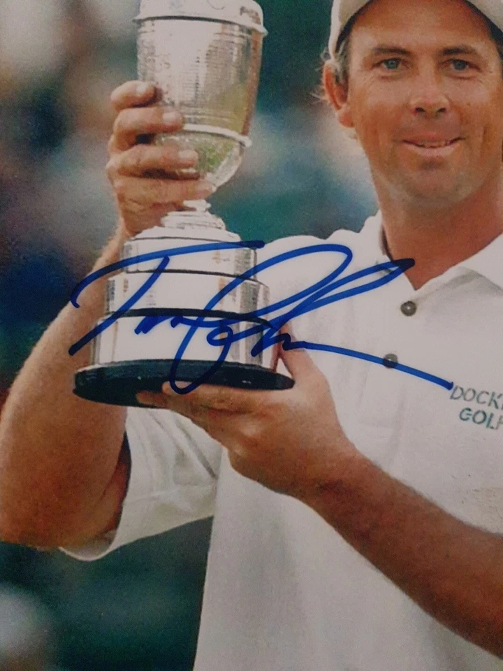 Foto 8x10 firmada y enmarcada a mano de Tom Lehman. CERTIFICADO PSA Foto 3 de 4