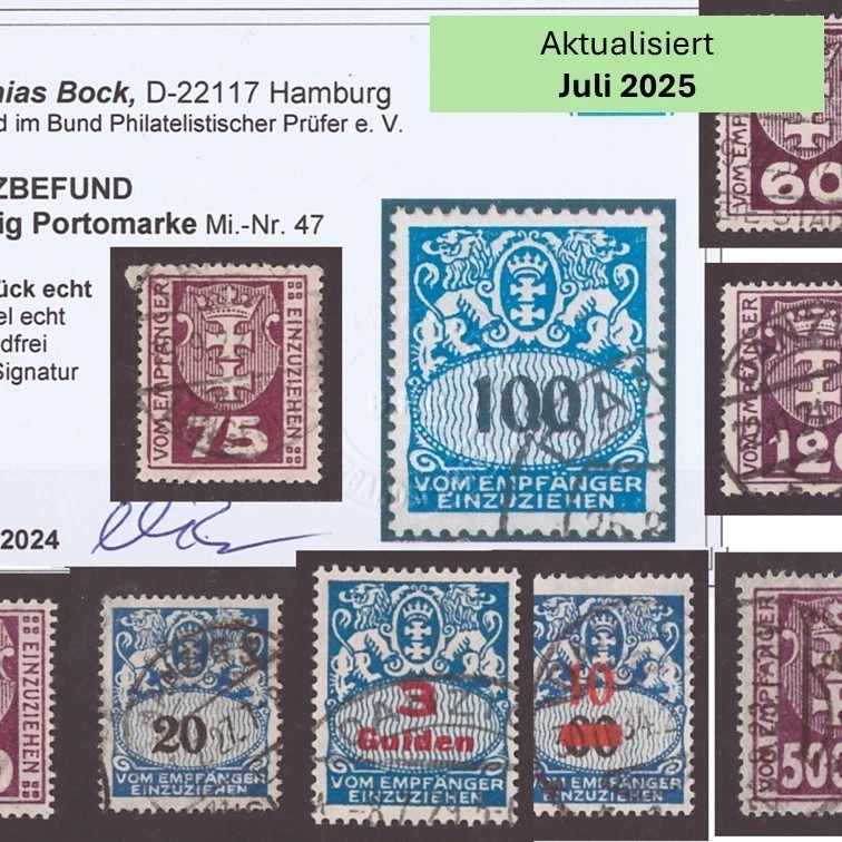 Danzig Porto 1-47 Fischer U1-47: gestempelt und INFLA Echt geprüft Auswahl - Bild 1 von 1