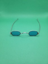 Antique BLUE GLASS Wire Rim Eyeglasses Very Old Nice Condition