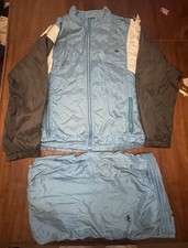 Vintage Adidas Men  s Jacket Pant Set Wind Breaker Size Extra Large Xl Blue Black