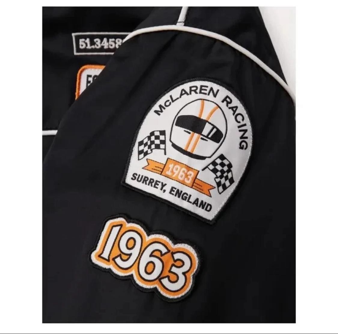 McLaren F1 Racing Embroidered Jacket – Black Bomber Style