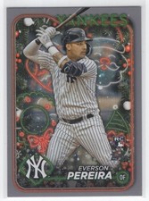 #H186 2024 Topps Holiday SILVER GLITTER / Everson Pereira RC Yankees