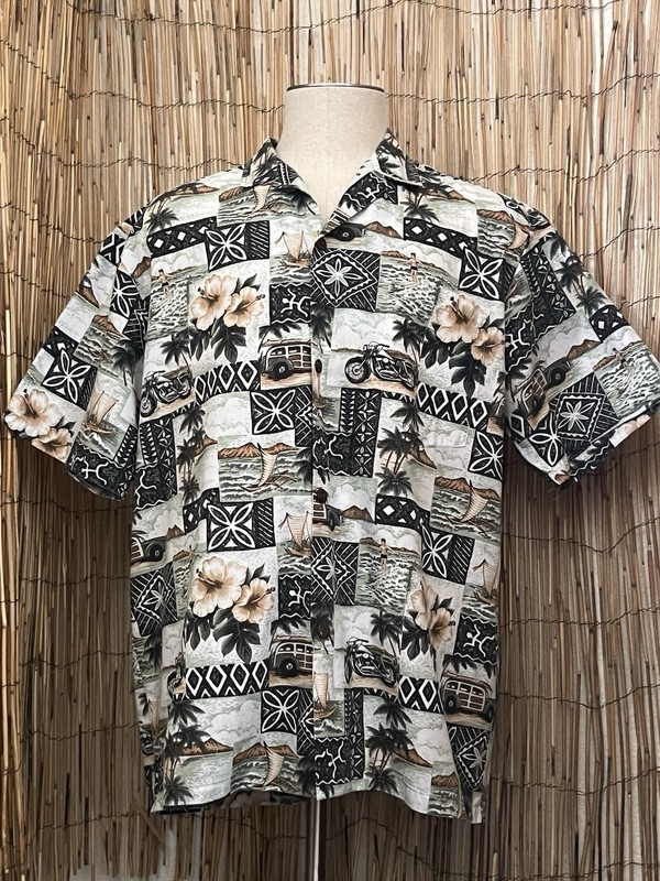 Royal Creations Mens SS Button Up Hawaiian Shirt-XL-Cotton/Poly-MADE IN HAWAII