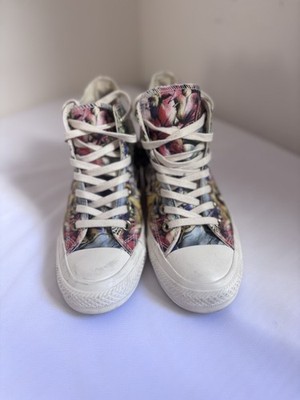 Size 7 - Converse Chuck Taylor All Star Lux High Floral Shoes