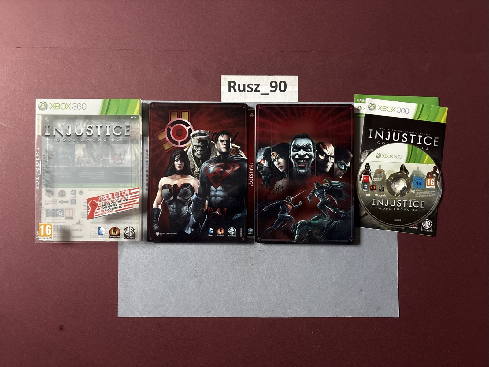 Injustice Gods Among Us Xbox 360 Steelbook Limited Edition RARE VG COND CIB