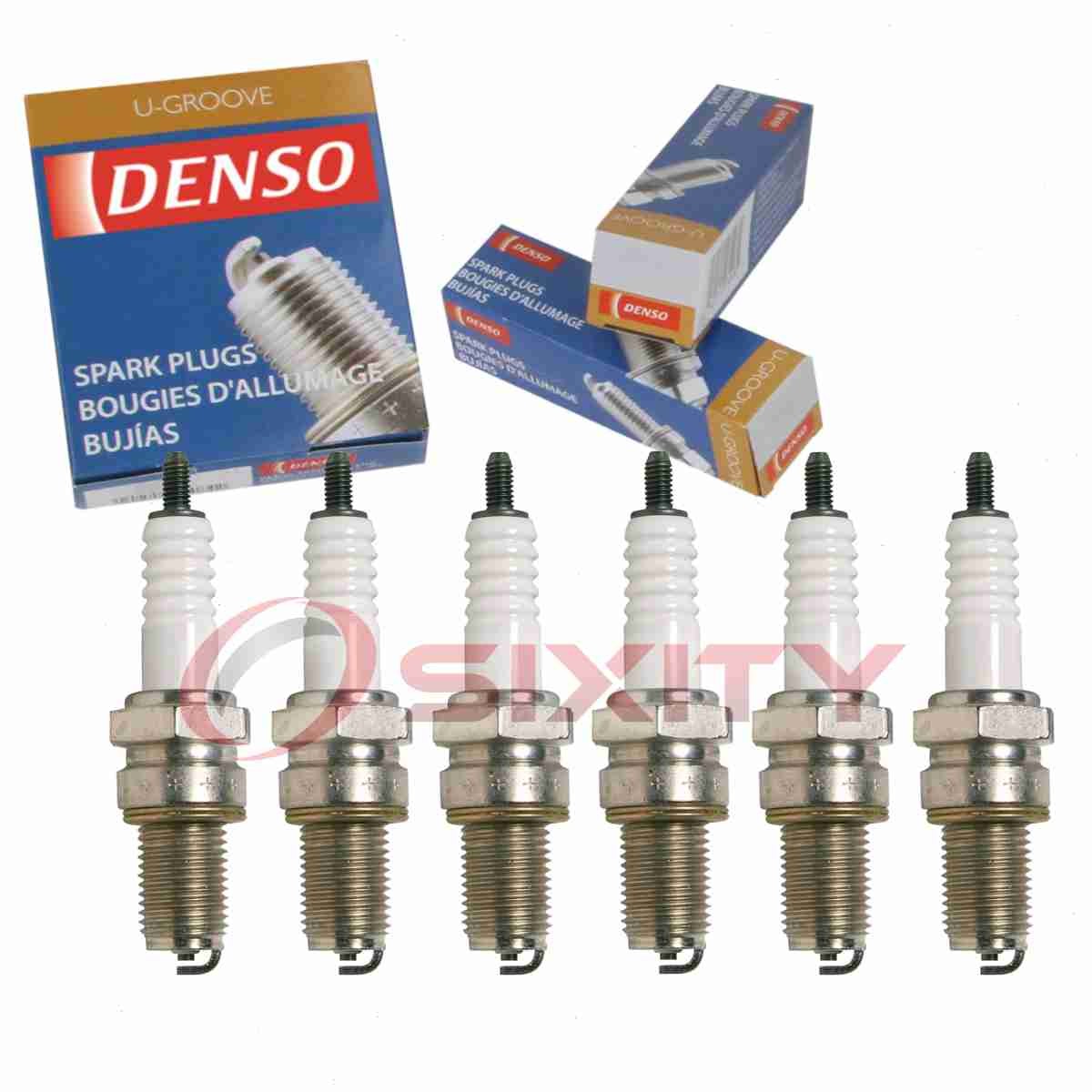 6 pc DENSO 4116 Standard U-Groove Spark Plugs for X27ESR-U 3437 Ignition bs