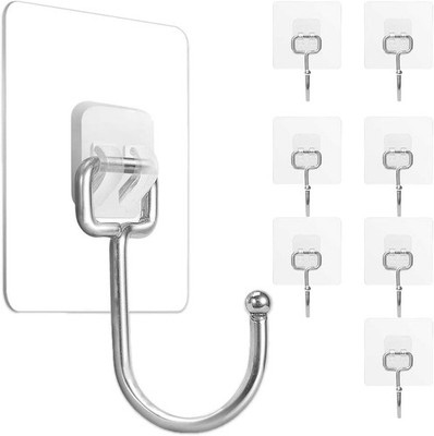 Large Adhesive Hooks 22Ib(Max),Waterproof and Rustproof Wall Hooks for Hanging