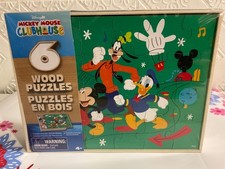 Disney Mickey Mouse Club House Wooden Puzzle Set Of 6 Puzzles in box New