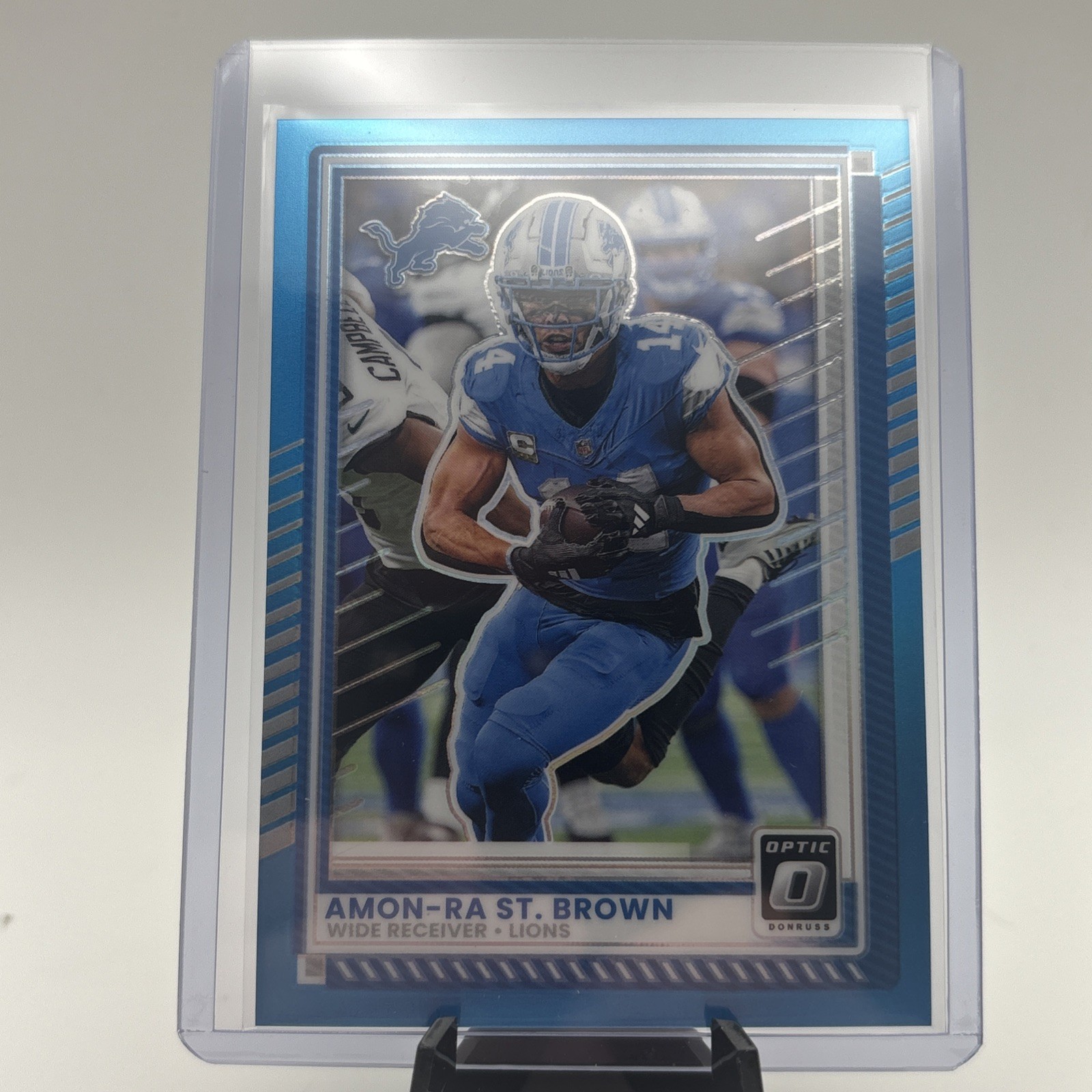 Amon-Ra St. Brown 2025 Donruss Optic Aqua Prizm #/349 Color Match