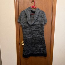 Lei Grey Ombré Cowl Neck SS Sweater Dress Jrs XXL