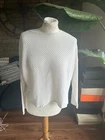 Sarah Pacini Winter White Long Sleeve Textured Round Neck Jumper One Size 8/14