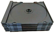 10x Official CD Jewel Case Trays Black w Embossed Compact Disc Logo Restoration