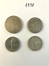 4 MONETE CITTA' DEL VATICANO DA 100, 50 E 10 LIRE (DUE)  ANNO 1958