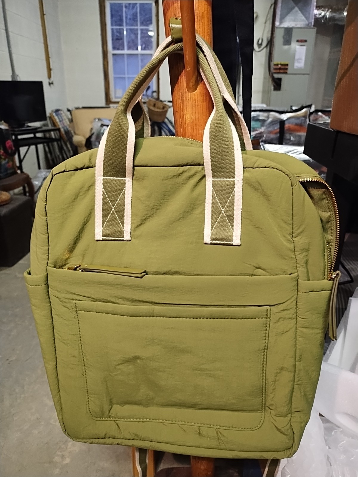 Universal Thread Olive Green Backpack Gold Zipper… - image 2