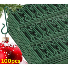 100Pcs Christmas Ornament HangingHooks XmasTree Pendant Hanger BaubleBall S-Shap