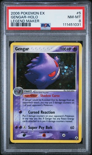 2006 POKEMON EX LEGEND MAKER #5 GENGAR-HOLO PSA 8 - Swirl