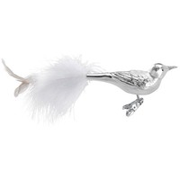 White Feathers 11Cm Vogel Inge-Glas® Manufaktur Weihnachtsschmuck