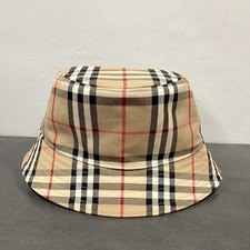 Burberry Women s Plaid Bucket Hat Cotton Beig...