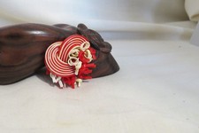Vintage Handcrafted Vinyl Strips Brooch Hand Made Brooch