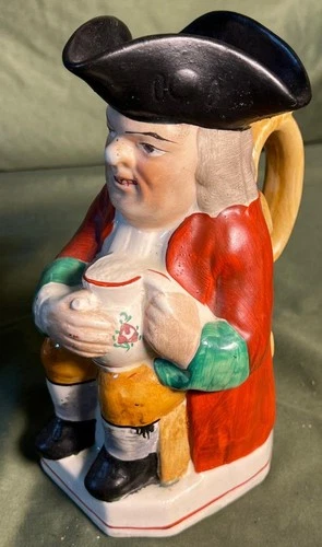Old Staffordshire English Art Pottery Toby Mug Man Stein Pot Hearty Good Fellow