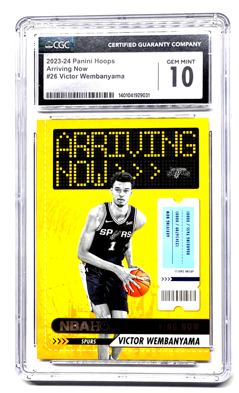 2023-24 Panini Hoops Arriving Now 26 Victory Wembanyama Rookie CGC 10 Gem Mint