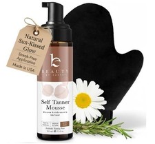 Beauty by Earth Ultra Dark Self Tanner Tanning Mousse Kit w Mitt Foam Tan 7.5flz