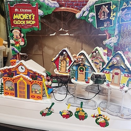 Vintage 1993 Mr Christmas Mickey's Clock Shop Animated Lights Sound 21 Songs