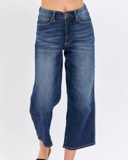 Mid-Rise Tummy Control Wide Leg Cropped Jeans by Judy Blue SIZE 16W