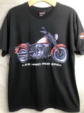 Harley Davidson Vintage Y2K Las Vegas Cafe TShirt Mens LARGE Black Biker Graphic