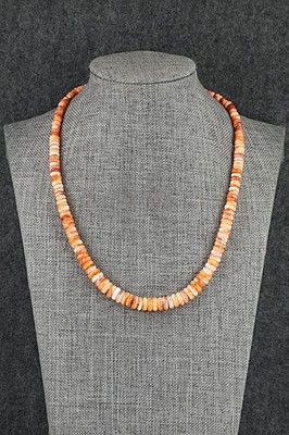 Spiny Oyster & Sterling Silver Necklace 17'' - Doreen Jake