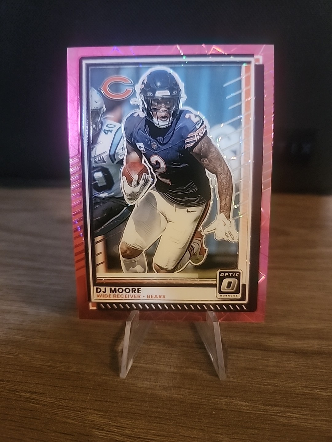 2025 Panini Donruss Optic #114 DJ Moore Pink Velocity /99