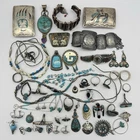 Vintage Navajo Sterling Silver Jewelry Lot: Pendants, Bracelets, Rings, 13 oz