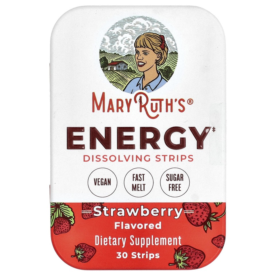 Energy Dissolving Strips, Strawberry, 30 Strips