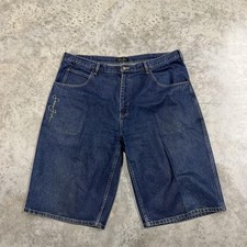 Sean John Shorts Mens 40 Blue Denim Bermuda Baggy Embroidered Y2K Streetwear