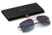 New Paul Smith Sunglasses FOSTER Shiny Silver  Retail $300+ 58-17-145 w/ Case