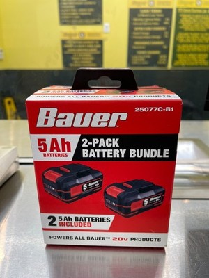 BAUER 20V 5 Ah Lithium-Ion 2 pack Battery Bundle 25077C-B1 BRAND NEW!!!!